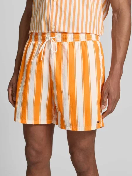 Kąpielówki Tommy Hilfiger z nadrukiem pomarańczowe