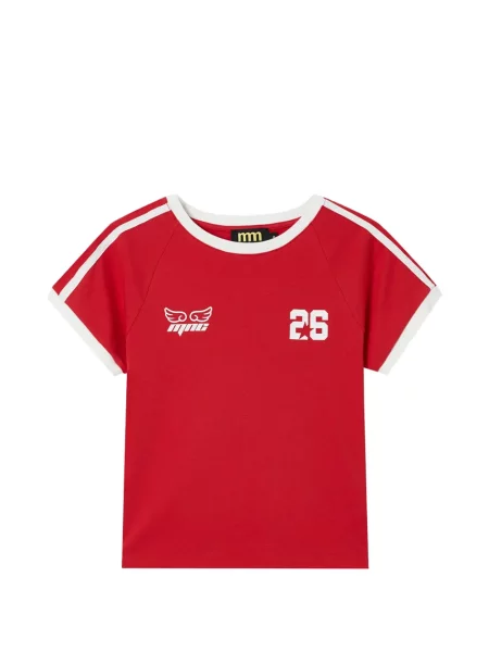 Tricou Mini Cream cu imagine roșu