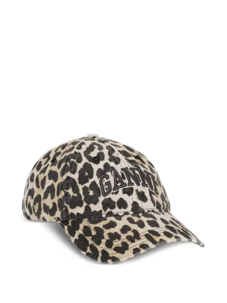 Șapcă Ganni cu imagine cu model leopard