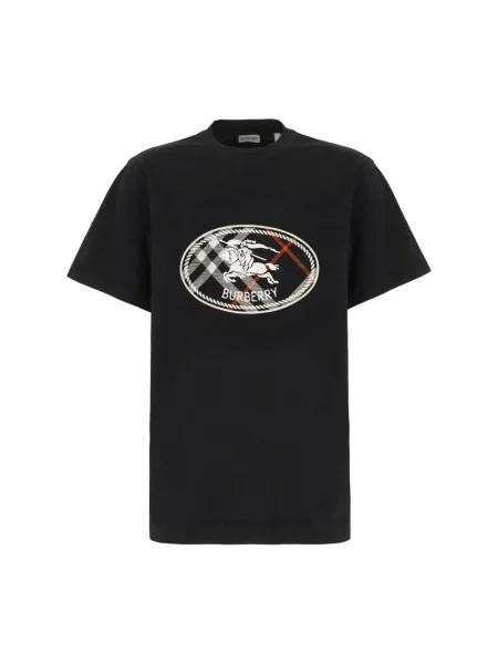 Koszulka Burberry w kratę czarna