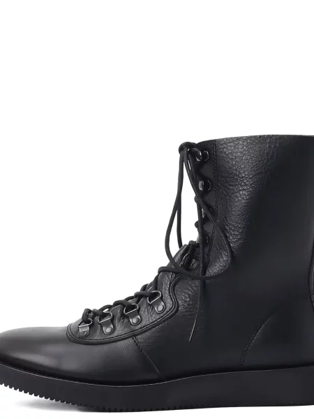 Кожени боти Yohji Yamamoto с връзки черно