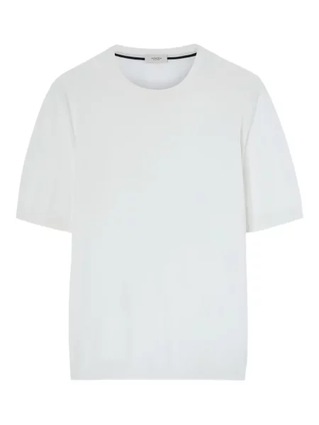 Плетена тениска Agnona с кръгло деколте бяло