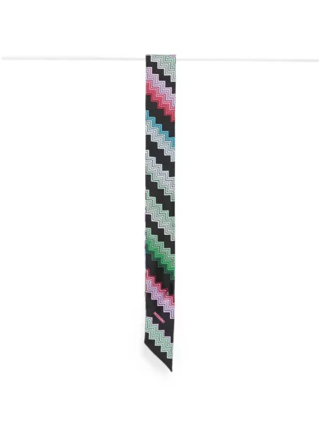 Fular Missoni cu imagine skinny fit negru