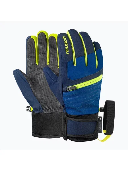 Mănuși de schi pentru copii Reusch Leo R-Tex XT black/imperial blue/safety yellow negru