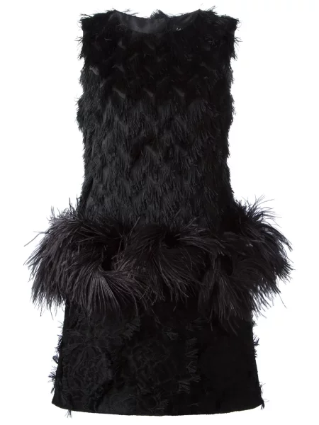 Rochie Lanvin cu pene negru