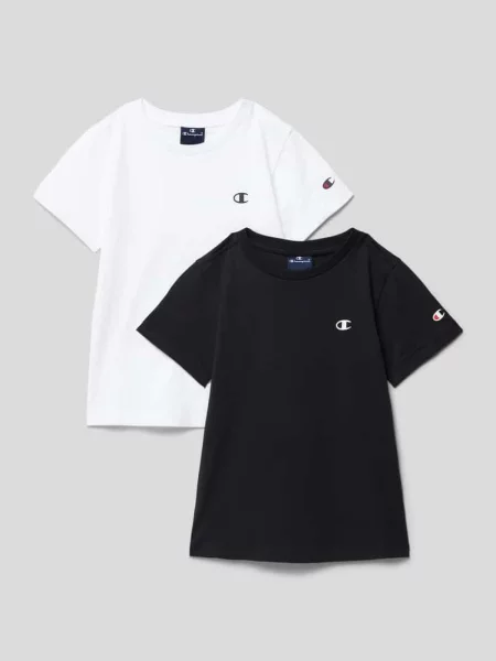 T-shirt z detalem z logo w zestawie 2 szt. Champion