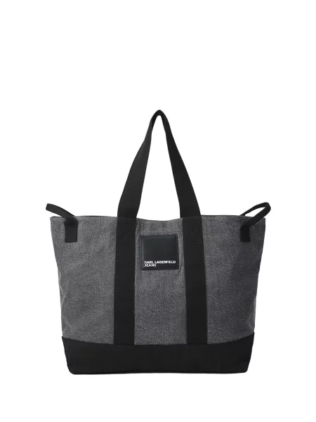 KARL LAGERFELD JEANS Nakupovalna torba / pegasto črna