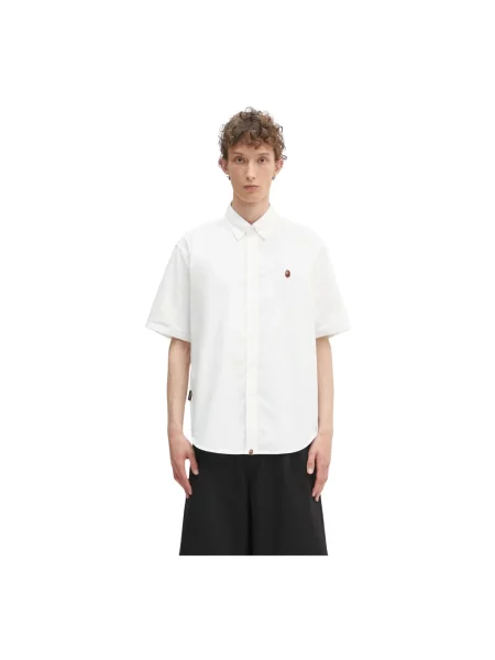 A Bathing Ape koszula One point oxford relaxed z kołnierzykiem button-down biały
