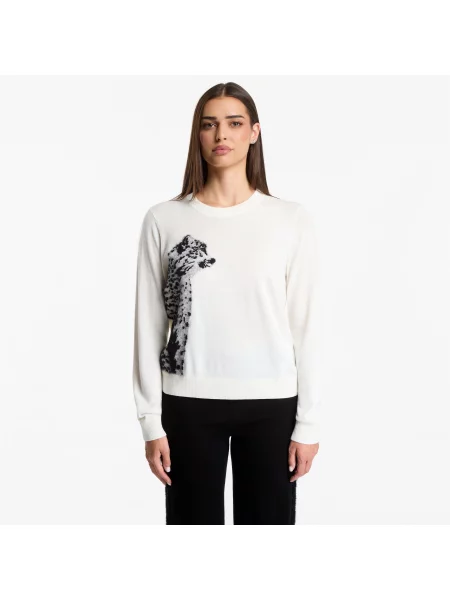 Πουλόβερ Emporio Armani Train Apres Ski W Graphic Knit Snow White XS λευκό