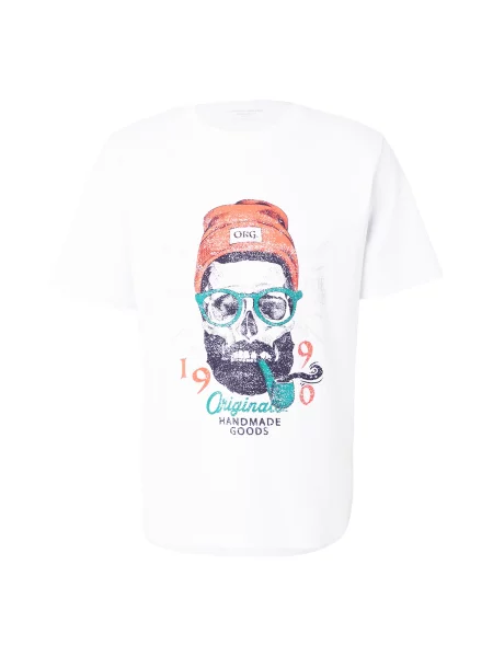 JACK & JONES Tricou JORSHAPE verde jad / portocaliu / negru alb