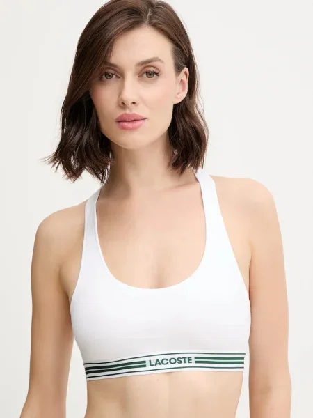 Сутиен Lacoste черно с изчистен дизайн бяло
