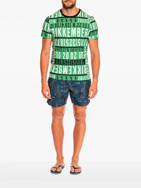 Tricou Bikkembergs cu imagine verde