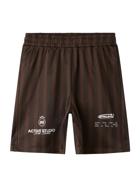 NAME IT Pantaloni maro închis alb