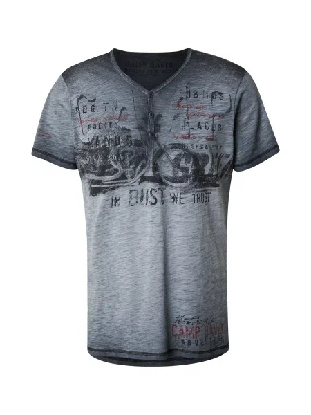 CAMP DAVID Majica golobje modra črna