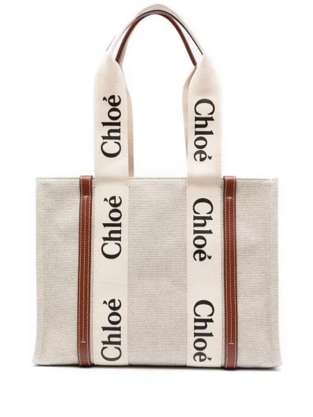 Чанта Chloé Woody с принт