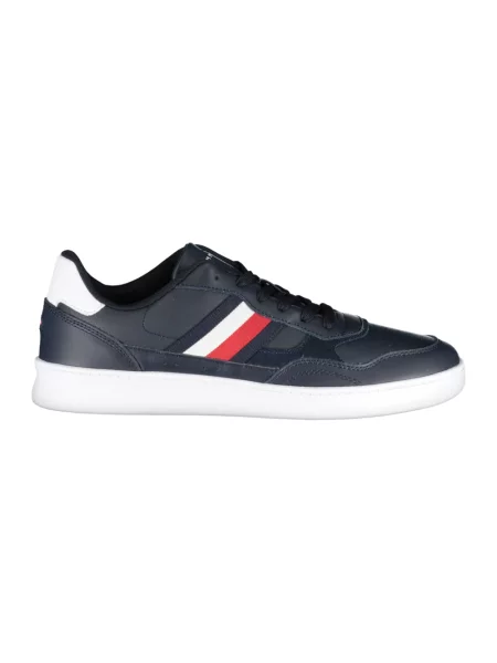 Trampki Tommy Hilfiger z nadrukiem skórzane retro niebieskie