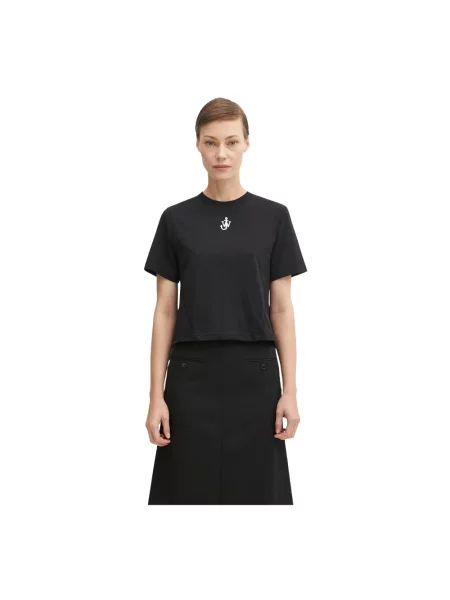 Haftowana krótka koszulka Jw Anderson czarna