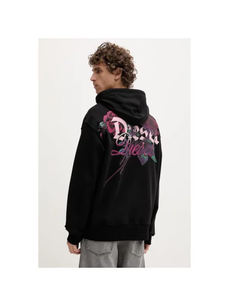 Bluza z kapturem Diesel z kapturem czarna