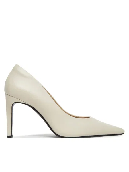 Calvin Klein Pantofi cu subțire Pump 90 Pointy Hw Bar Lth bej