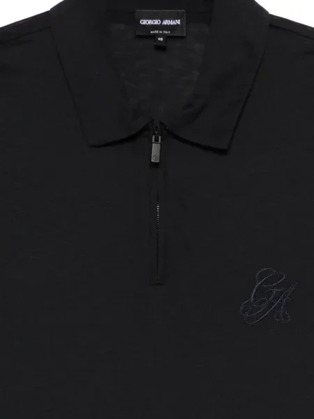 Tricou polo Giorgio Armani cu broderie albastru