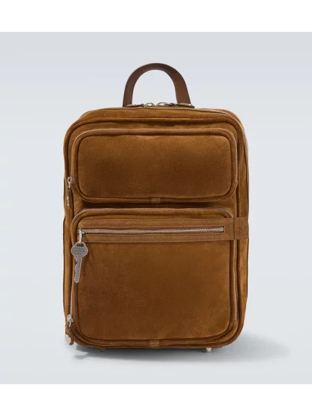 Rucsac Acne Studios din piele de căprioară maro