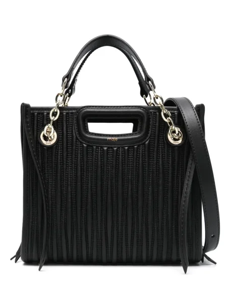 Geanta de piele Maje din piele negru