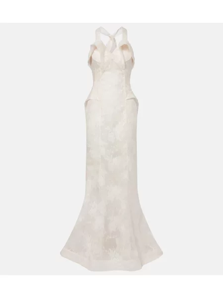 Rochie Mcqueen de mătase alb