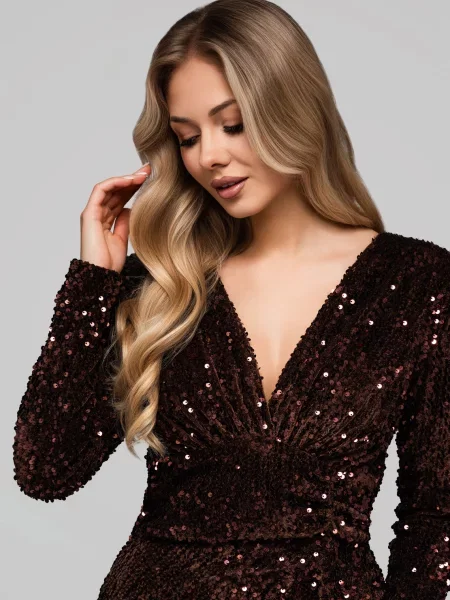 Rochie de seară Edoti maro
