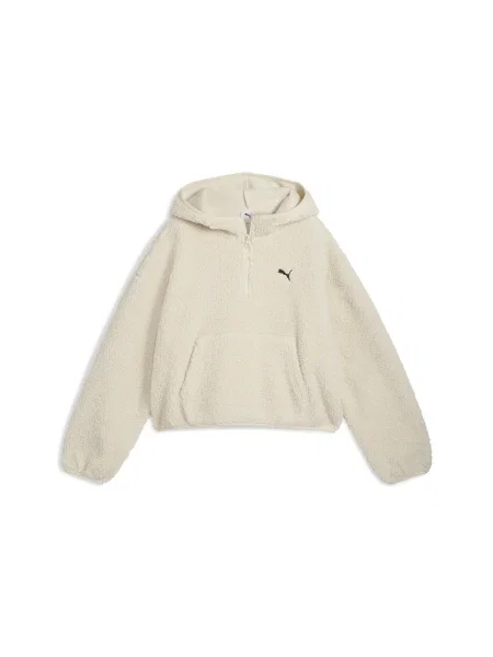 Puma bluză bej cu glugă uni alb