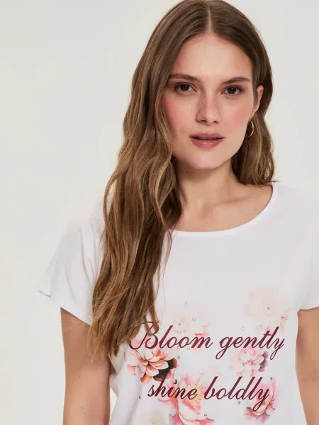 Bluza Moodo s printom bijela