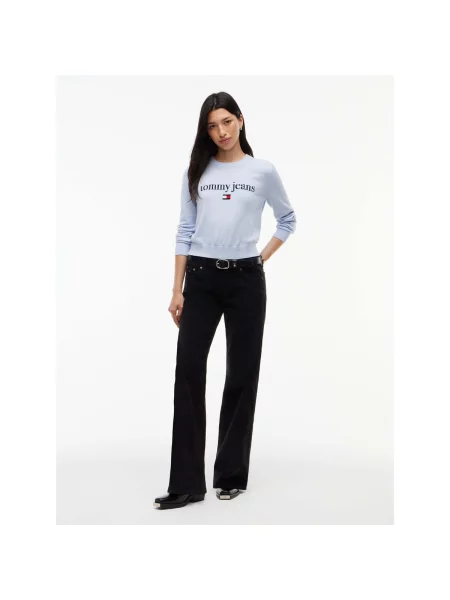 Mikina Tommy Jeans s autogramom modrá