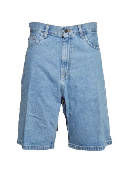 Pantaloni scurți din denim Carhartt Wip cu autograf albastru