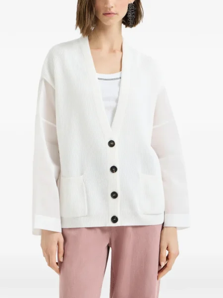Cardigan Brunello Cucinelli alb