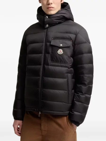 Geacă Moncler cu glugă negru