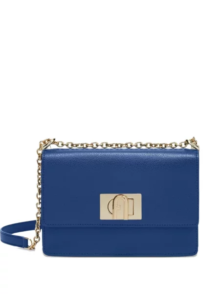 Geanta de piele Furla din piele albastru