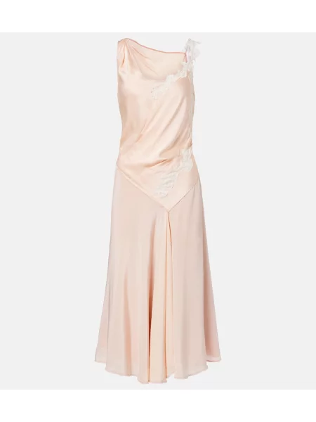 Rochie midi Victoria Beckham din satin roz