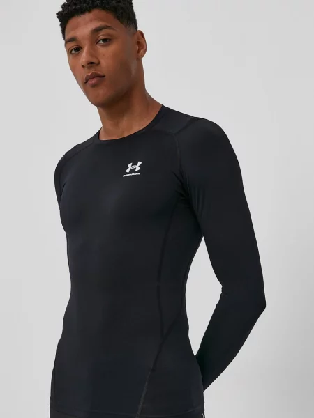 Under Armour longsleeve treningowy czarny gładki