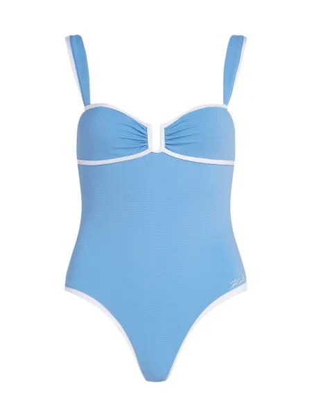 Karl Lagerfeld Costum de baie întreg albastru deschis alb