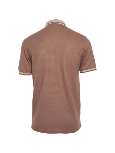 Tricou polo Boss din jerseu maro