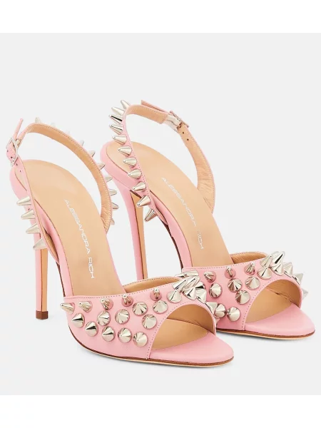 Sandały Alessandra Rich skórzane różowe