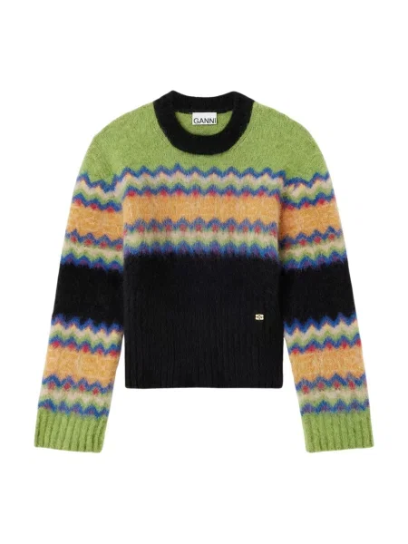Sweter Ganni wełniany z nadrukiem