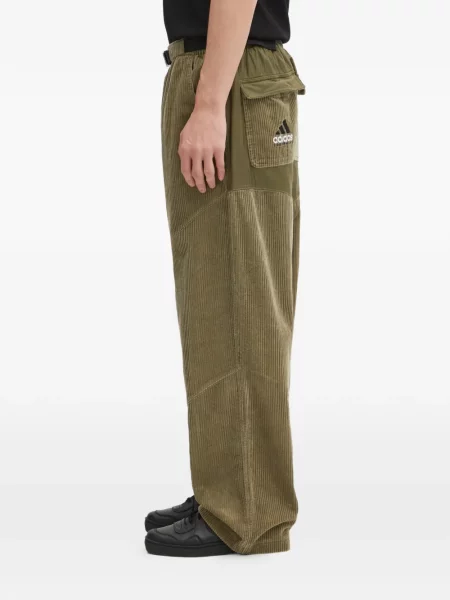 Pantaloni Adidas de catifea cord cu imagine roșu