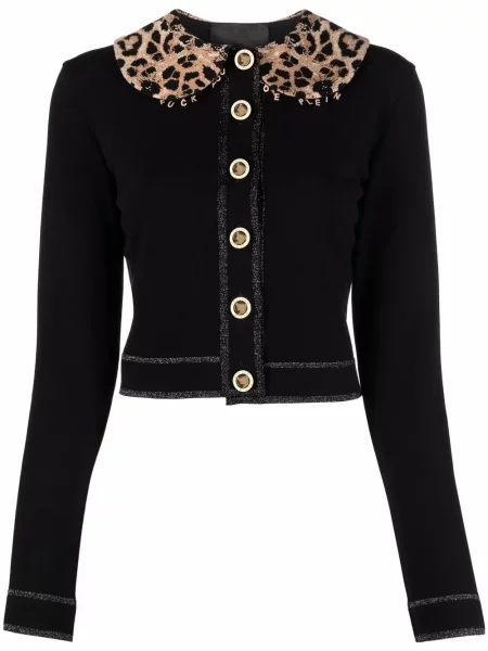 Cardigan Philipp Plein cu imagine cu model leopard negru