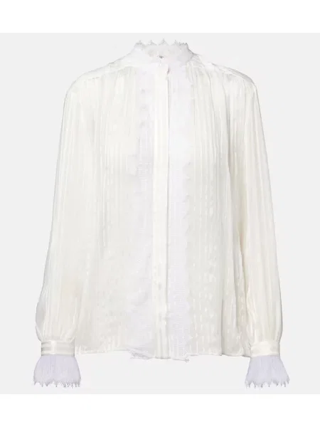 Bluză Chloé de mătase alb