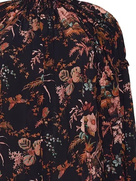 Bluză Cara Cara cu model floral negru
