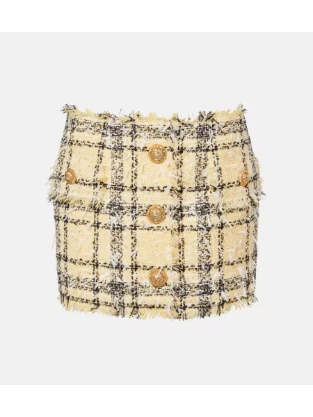 Fustă Balmain din tweed galben