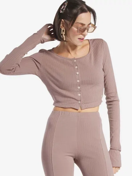 Блуза Reebok Classic с дълъг ръкав бежово