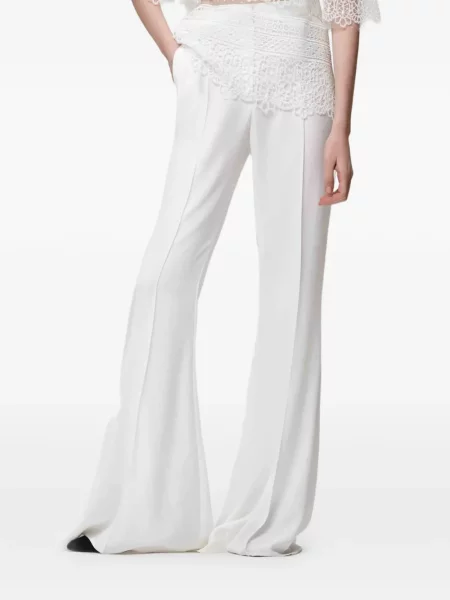 Pantaloni Gemy Maalouf evazate alb