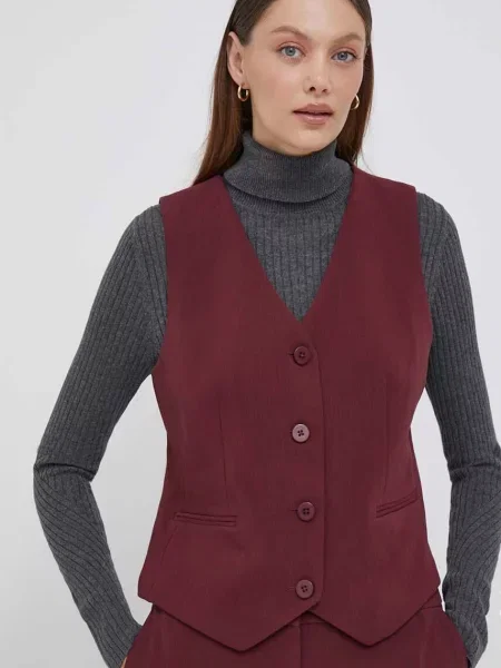 Елек Dkny с едно копче бордо