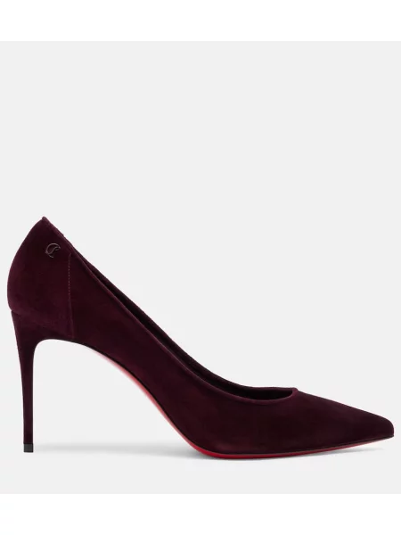 Semišové lodičky Christian Louboutin vínová